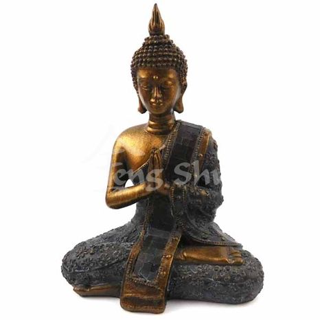 Buddha modlící se, modrý 20 cm