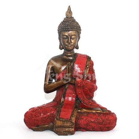 Buddha klidu Siddhi červený výška 19.5 cm