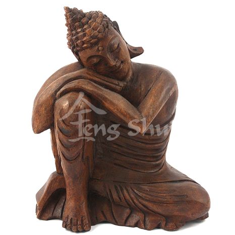 Buddha rozjímající, dřevo 32x23 cm