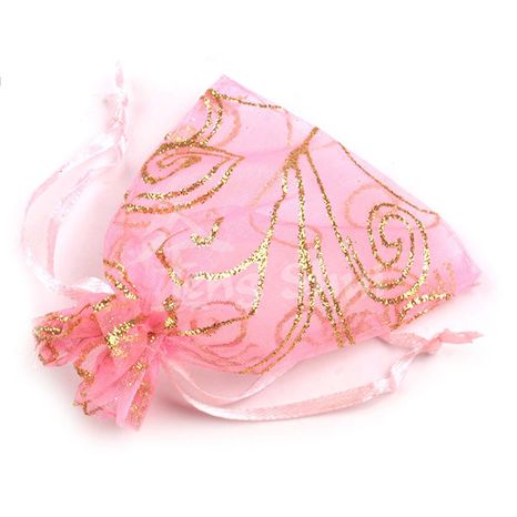 Darčekové vrecúško ružové organza 6.5x6 cm