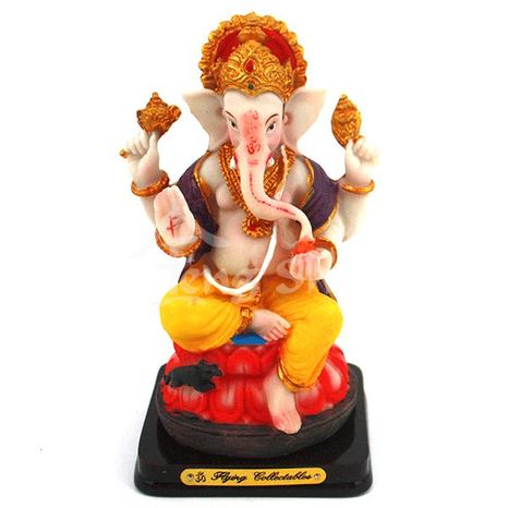 Ganesh, indický Bůh moudrosti, barevný 13 cm