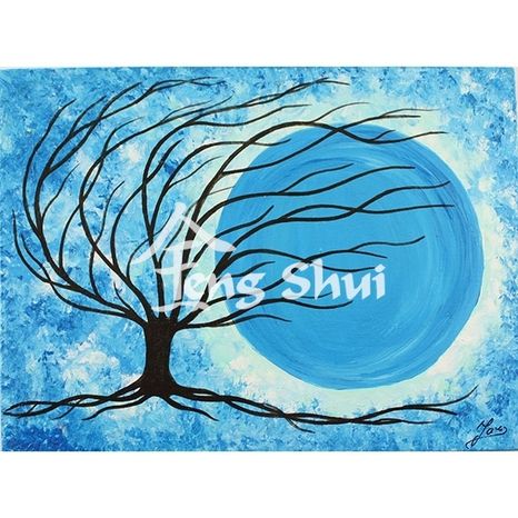 Obraz Strom života 4, 21x16 cm, modrý