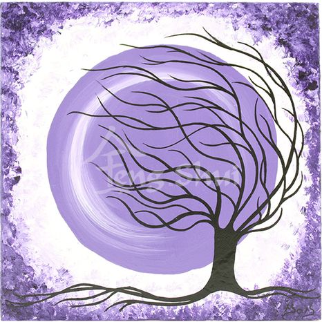 Obraz Strom života 1, 15x15 cm, fialový