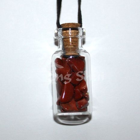 Přívěsek lahvička Jaspis červený