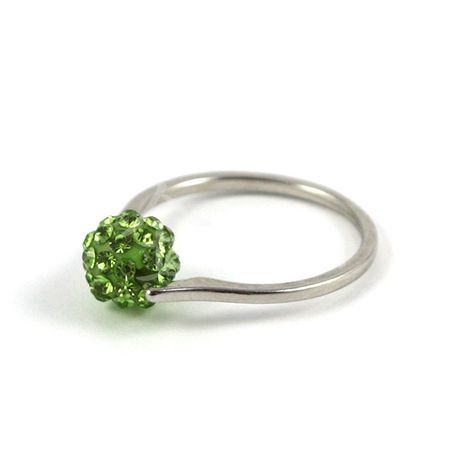 Shamballa prsteň zelený 18 mm