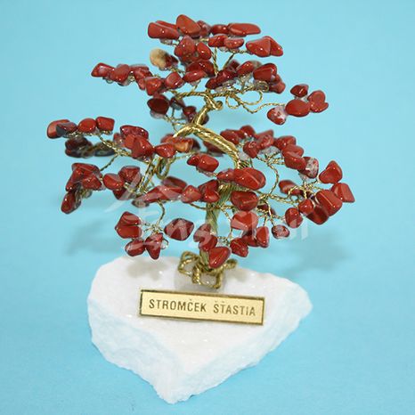 Stromeček štěstí a hojnosti Jaspis červený 14 cm