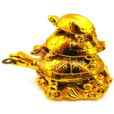 3 želvy s mincí, zlaté